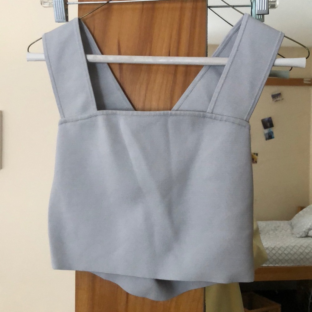 Aritzia Babaton cropped tank in light baby blue